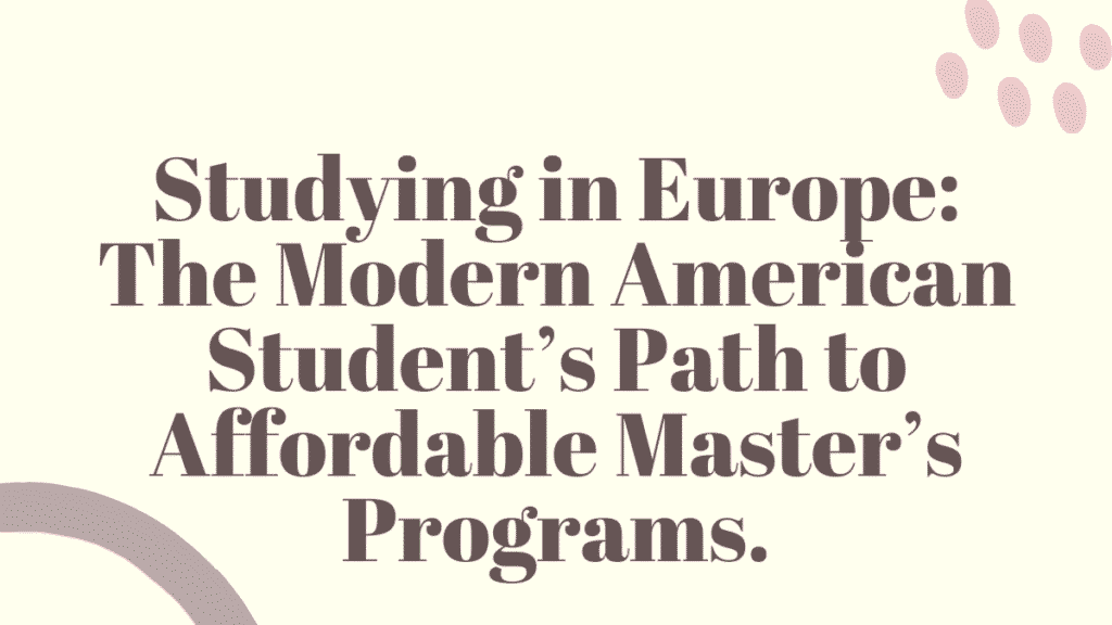 Studying in Europe