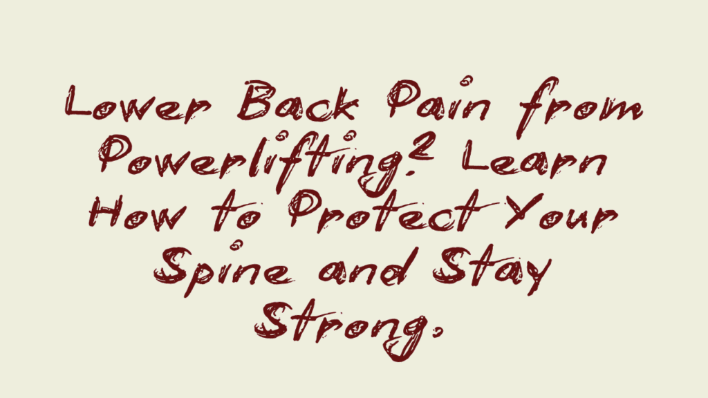 Lower Back Pain