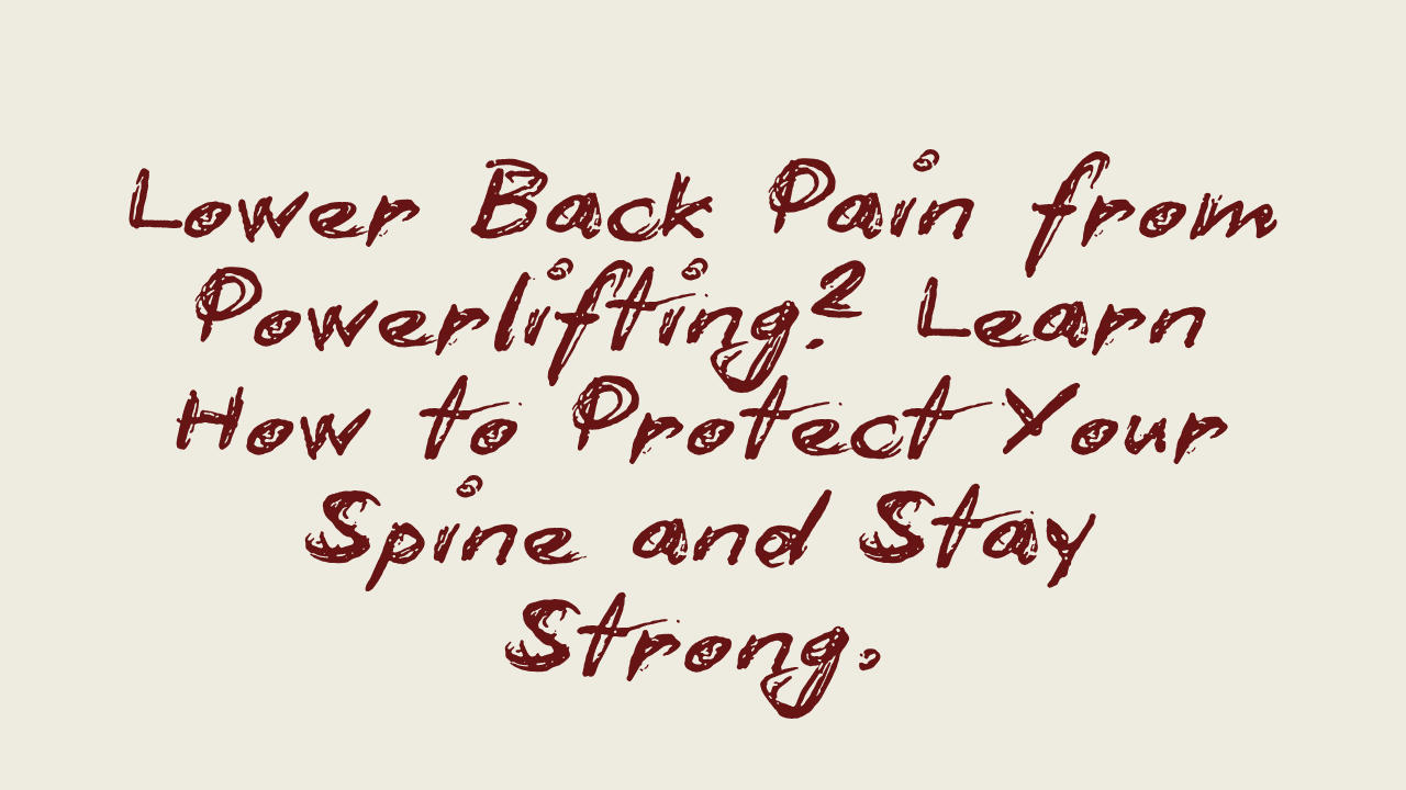 Lower Back Pain