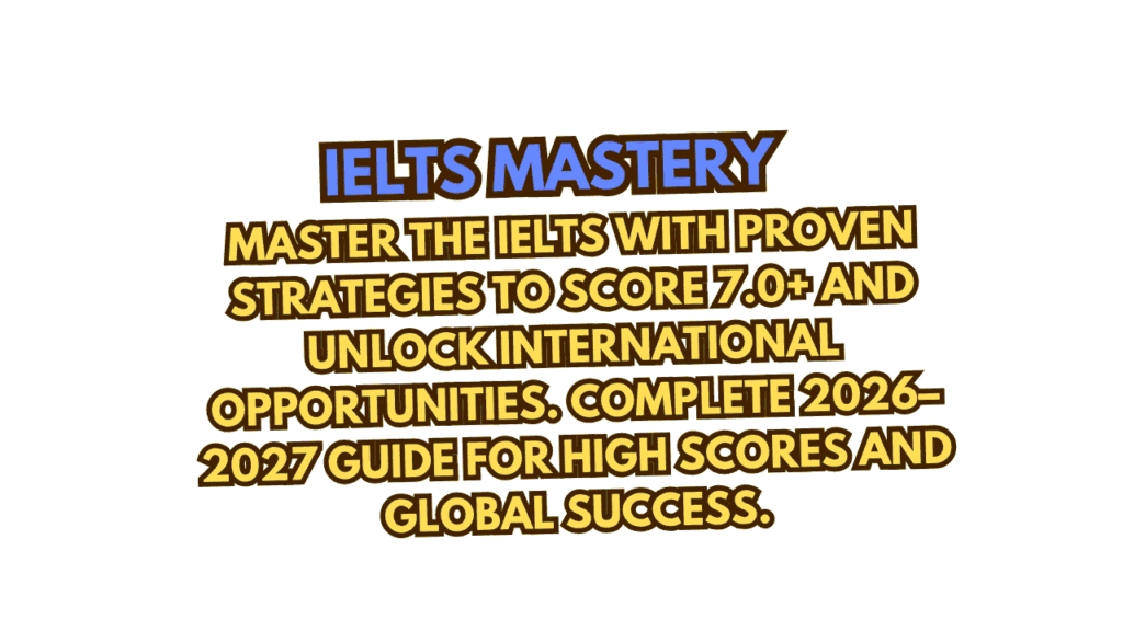 IELTS Mastery: The Complete Strategy to Score 7.0+ and Unlock International Opportunities (2026–2027) 1 IELTS Mastery